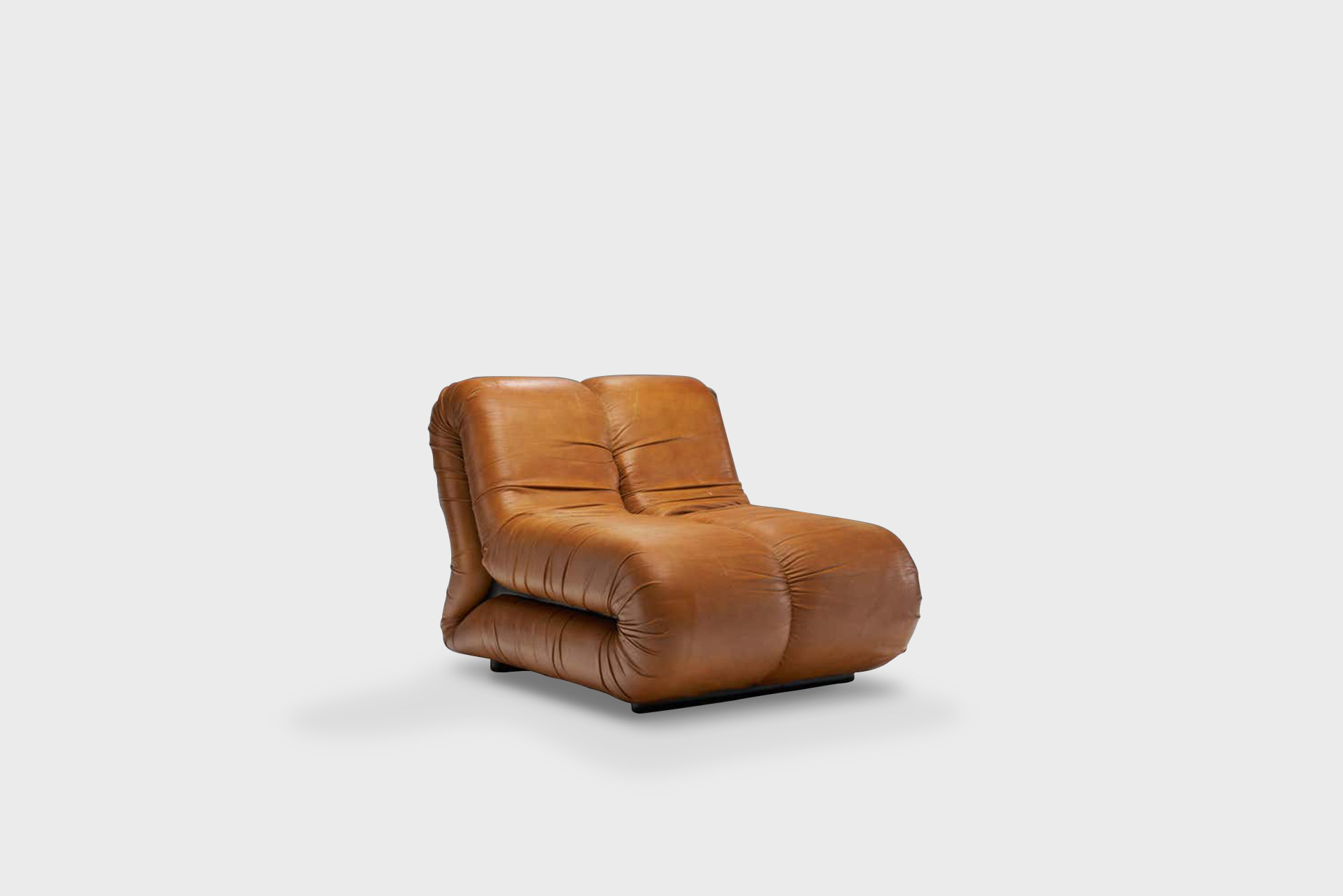 Lounge Chair model “Pagrù” Manufactured by 1P Italia Italy, 1969 Metal, leather upholstery